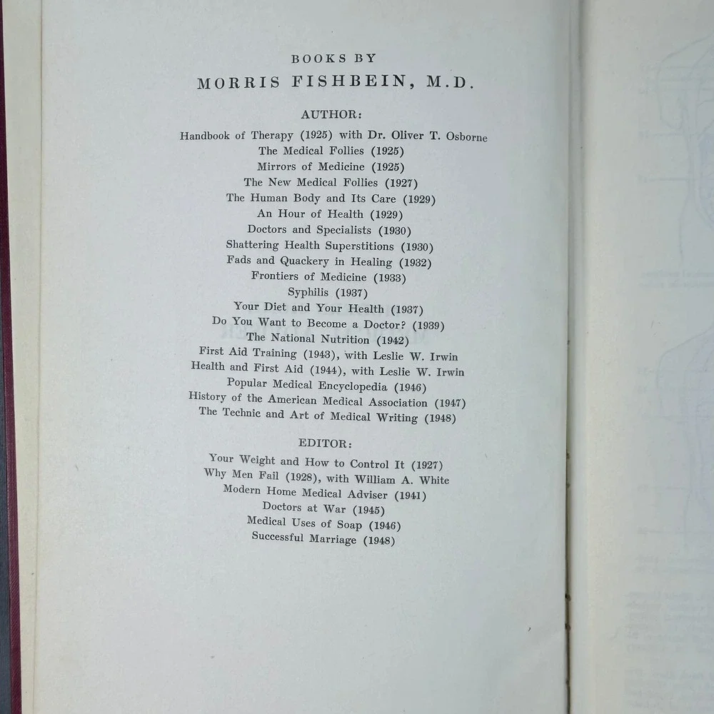 Morris Fishbein Modern Home Medical Adviser Hardcover 1949 Illustrated Medicine